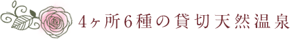 4ヶ所6種の貸切天然温泉
